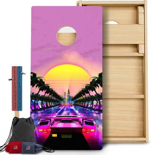 Vista 38 de CornholeGamesUSA Pro - Juego de tablas de Cornhole Fabricado en Estados Unidos Abedul báltico 3/4 Sin rebote Patas triples gruesas Dos 132