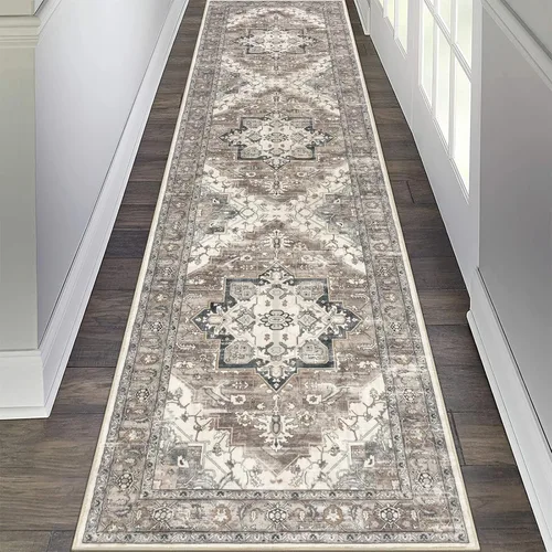Vista 20 de Pauwer Alfombra vintage de flores 2 x 3 pulgadas, estilo envejecido, antideslizante, de pelo bajo, tapete para entrada, interior, pequeña, retro