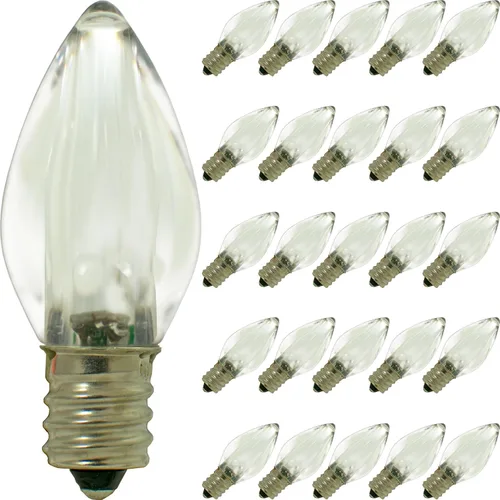 Vista 14 de EST. LEE DISPLAY L D 1902 Bombillas LED de Navidad C7 C9 estilo candelabro estable caja de repuesto de 25 (C7, azul sólido)