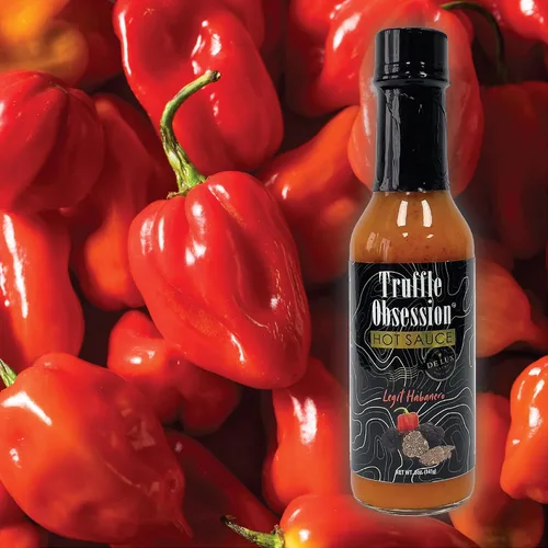 Vista 6 de De Lux Farms -Salsa picante gourmet de trufa obsession (legit habanero, calor intenso) - Salsa picante certificada Kosher con aceite de habanero