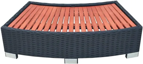 Vista 6 de vidaXL Spa Step Poly Rattan 36.2"x17.7"x9.8" Negro