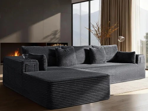 Vista 26 de Sofá modular de gran tamaño de 108 pulgadas, cómodo sofá deshuesado en forma de U para sala de estar, asientos extra profundos, sin montaje, sofá