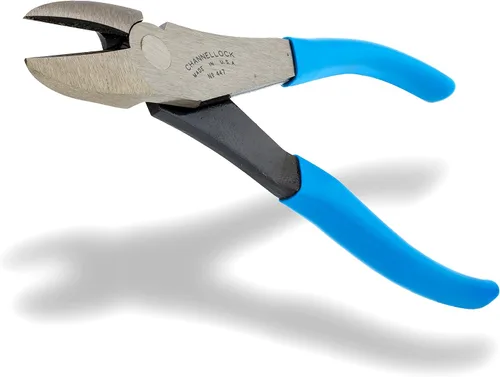 Vista 3 de Channellock 447 GIDDS2-821226 Alicates de corte diagonal de mandíbula curvada gris/azul, diagonal curvada de 7.5 pulgadas