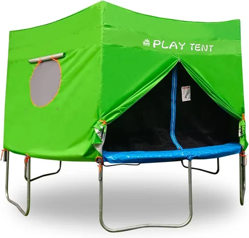 Vista 3 de Jump Tastic Trampoline Tienda de campaña para trampolín, tienda de campaña elástica con luz impermeable, Oxford premium con revestimiento
