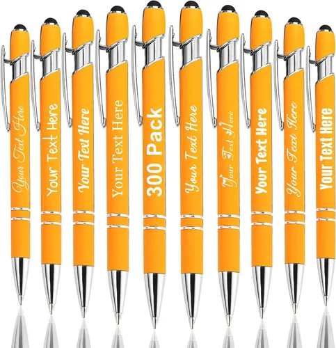 Vista 81 de Hasta 300 bolígrafos personalizados a granel con nombre personalizado con grabado gratis, puntas de lápiz capacitivo grabado, bolígrafo