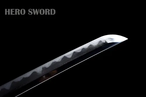 Vista 5 de Arcilla de acero plegada totalmente hecha a mano templada manual de molienda avanzada Wakizashi Maquinilla de afeitar de espiga completa afilada