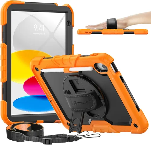 Vista 13 de Timecity - Funda para iPad de 9ª/8ª/7ª generación, de 10.2 pulgadas, funda protectora resistente con protector de pantalla, soporte giratorio Negro