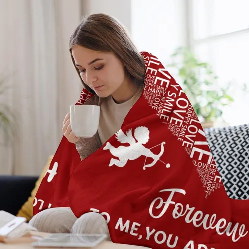 Vista 4 de Manta de amor personalizada para parejas, manta personalizada con imagen y nombre, regalo para novia, manta personalizada para el día de San