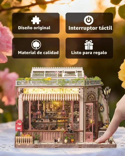 Vista 4 de Kit de rincón de libro, kit de casa de muñecas en miniatura para casa de muñecas, Booknook Tiny House Librería, rompecabezas de madera 3D, regalos