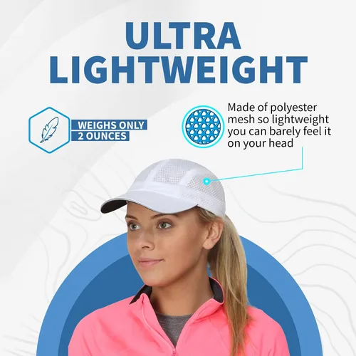 Vista 3 de TrailHeads Women's Race Day Performance Running Cap, Lightweight & Quick Drying Mesh Sports Hat with Reflective Trim