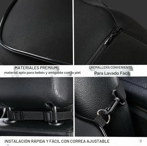 Vista 5 de Soporte lumbar y almohada cervical para silla de oficina y asiento de automóvil, cojín de espuma viscoelástica suave con correa ajustable, diseño