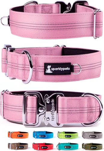 Vista 25 de Collar de perro extra pequeño con hebilla cromada de liberación rápida y soporte AirTag – Collares de razas pequeñas de primera calidad con rayas