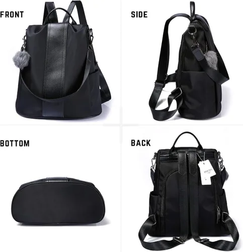 Vista 2 de Mochila impermeable liviana de nailon antirrobo para mujer