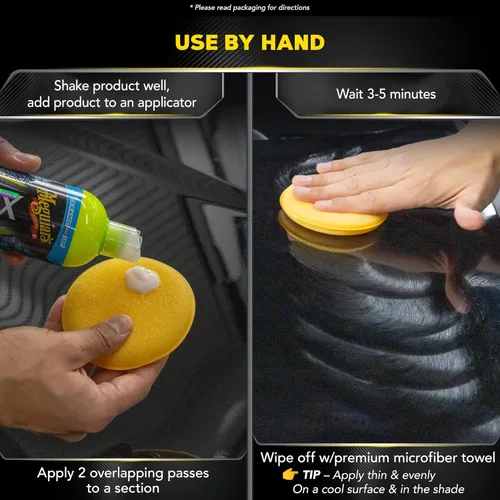 Vista 4 de Meguiar's Cera líquida de cerámica híbrida, protege tu pintura con una cera líquida para autos libre de residuos con tecnología híbrida Si02