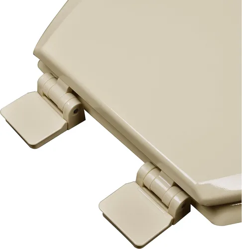 Vista 3 de 1F1R5-03 Asiento de inodoro redondo de madera moldeada premium con bisagra ajustable y OSG, almendra