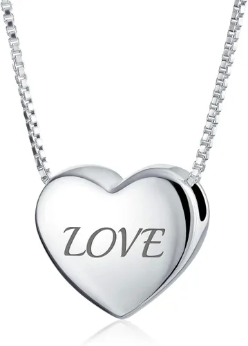 Vista 6 de Bling Jewelry Collar con colgante de corazón con monograma con inicial del alfabeto A-AZ, para mujer, para novia, plata de ley 925 pulida
