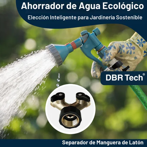 Vista 9 de Divisor de manguera de jardín de 2 vías para mangueras de jardín y césped al aire libre, accesorio de latón de metal resistente, rosca resistente a