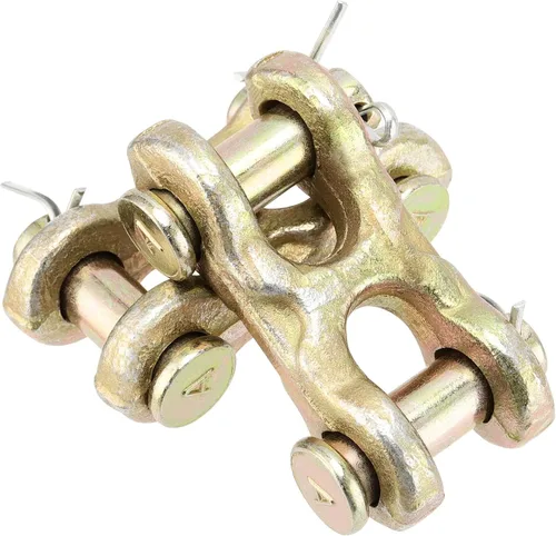 Vista 5 de SOUJAP 4 paquetes de eslabones de horquilla gemela de 3/8 pulgadas, enlaces de reparación de cadena de seguridad forjados G70 chapados en zinc