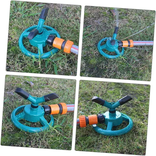 Vista 2 de Wakauto Automatic Rotating Lawn Sprinkler Spray Mode Garden Watering Tool with Stable Base for Vegetable and Above Ground Irrigation