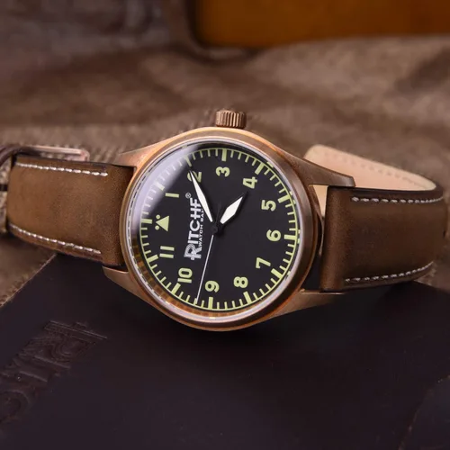 Vista 2 de Ritche - Correa de reloj de cuero de liberación rápida, 18, 19, 20, 21, 22, 23 y 24mm