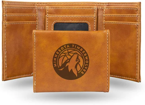 Vista 51 de NBA Rico Industries - Billetera triple grabada con láser y tres pliegues, accesorio para hombre