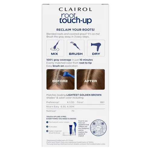 Vista 75 de Clairol Root Touch-Up de Nice'n Easy Tinte Permanente para el Cabello, 10 Rubio Extra Claro, Paquete de 1 Clairol Root Touch Up - Tinte permanente