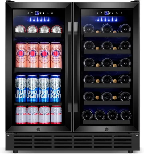 Vista 23 de Refrigerador Enfriador de Vinos de 8 Botellas, Refrigerador Pequeño de Vino, Mini Refrigerador de Vino de Encimera con Puerta de Vidrio, Bodegas