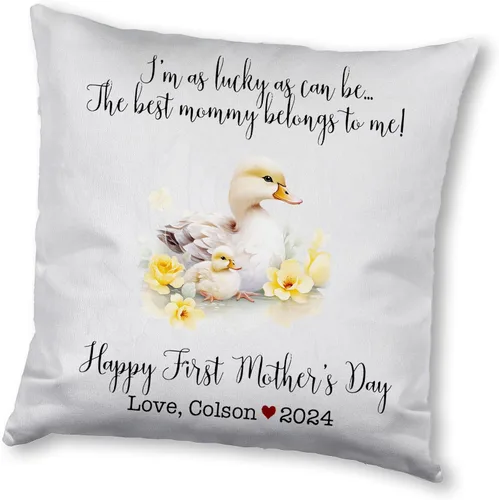 Vista 7 de Generic Funda de almohada personalizada para el primer día de la madre, regalo para mamá, decoración del hogar, cuadrado