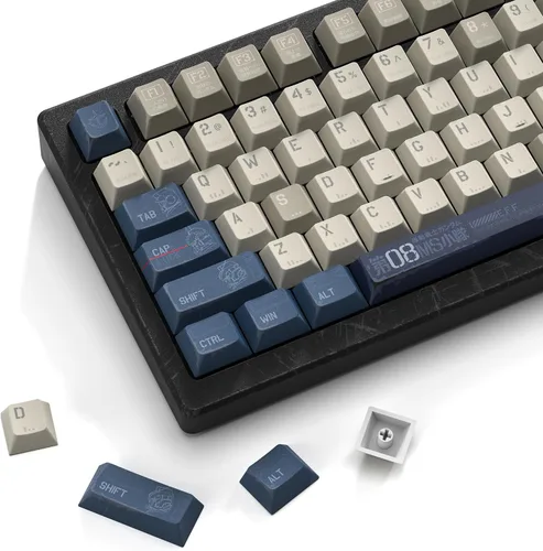 Vista 14 de dagaladoo Teclas PBT de doble disparo Púrpura, Teclas del teclado del Gradiente Púrpura