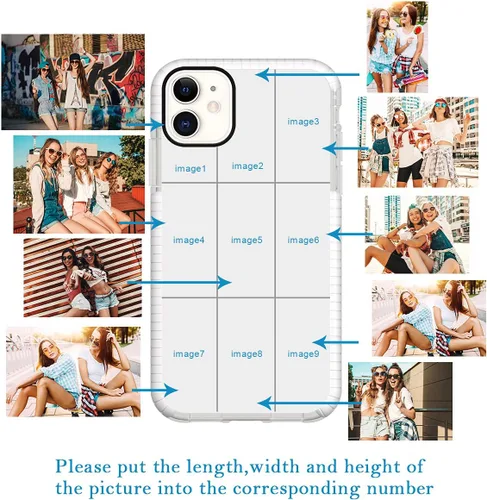 Vista 39 de Funda de teléfono personalizada para iPhone 11, diseño personalizado de fotos de collage de múltiples imágenes, resistente a los golpes, resistente
