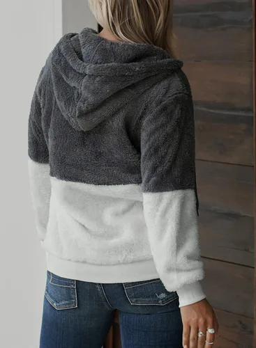 Vista 2 de Dokotoo - Sudadera con capucha para mujer, mullida, abrigada, informal, holgada, con bolsillos, ropa de exterior, tallas S-XXL