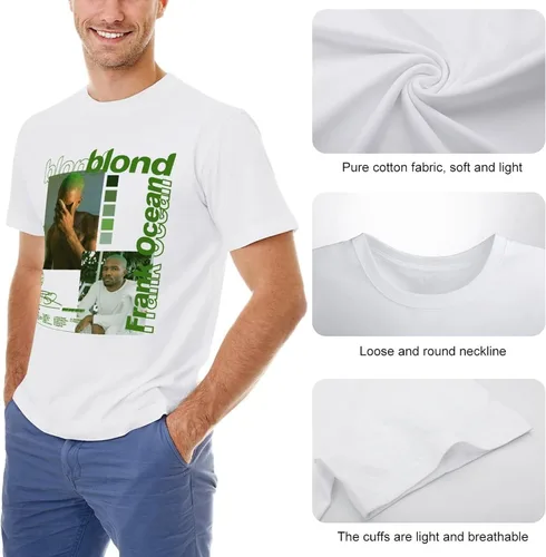 Vista 6 de Rap - Camiseta de algodón de manga corta con cuello redondo para hombre