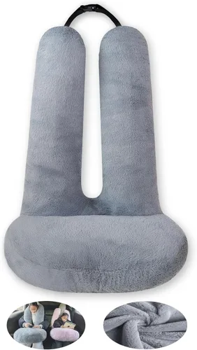 Vista 15 de FHSGGP Almohada de viaje Almohada de coche para niños La ayuda para dormir para adultos y niños en viajes por carretera Almohada de viaje para niños