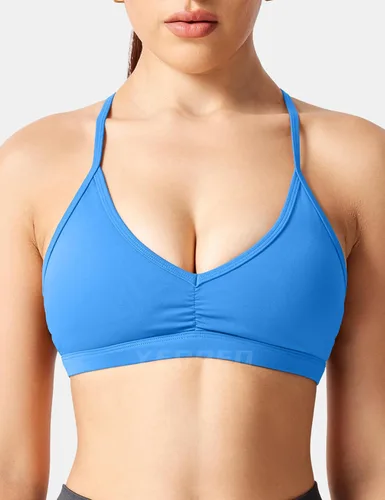 Vista 8 de YEOREO Sujetadores deportivos para mujer, con relleno, sin espalda, brasier de entrenamiento Karlena de bajo impacto cruzado para yoga