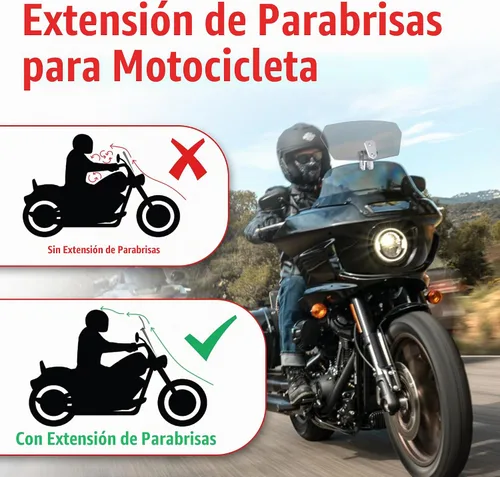 Vista 2 de Goldfire Extensión Universal de Parabrisas de Motocicleta Parabrisas Extendido Deflector Extensión de Parabrisas de Motocicleta Deflector de Viento