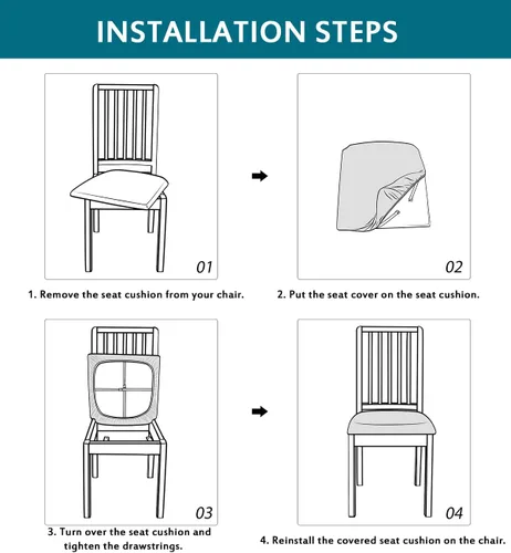 Vista 7 de Fundas de asiento de terciopelo para silla, fundas de asiento suaves y elásticas para comedor y cocina, protector de asiento de silla extraíble