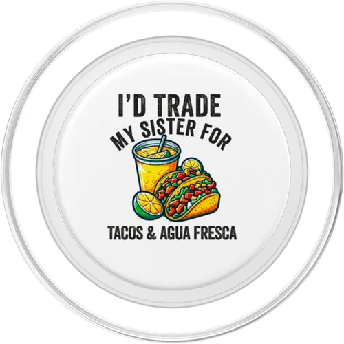 Vista 2 de Tacos y agua Fresca Fun Amante de la comida mexicana Comida Mexicana PopSockets MagSafe PopGrip para iPhone