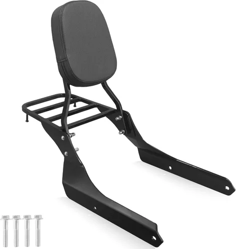 Vista 7 de Sissybar - Respaldo y portaequipajes para Honda Shadow Aero VT750C, color negro 2004-2025