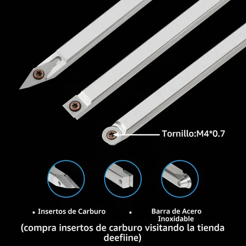 Vista 3 de Juego de herramientas de torneado de torno de madera de carburo