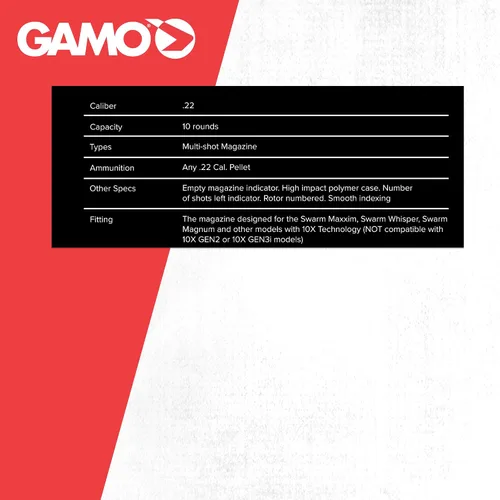 Vista 7 de Gamo Swarm Quick-Shot Magazine, Multi-Caliber 10-Round Auto-Loading Replacement Magazine