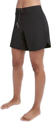 Vista 2 de Nautica Bañador elástico estándar sólido de 9 pulgadas con cordón ajustable en la cintura para mujer
