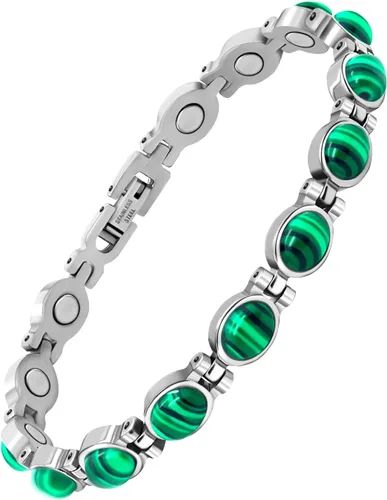 Vista 23 de JEROOT Pulseras magnéticas de ultra resistencia, pulsera para mujeres y hombres, imanes de neodimio de 3500-6000 Gauss, joyería de regalo de terapia