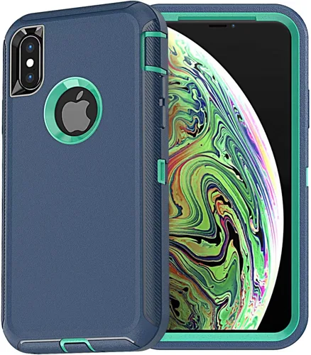 Vista 9 de YmhxcY Funda para iPhone Xs Max, a prueba de golpes, a prueba de caídas, a prueba de polvo, 3 capas, duradera, funda de teléfono de protección