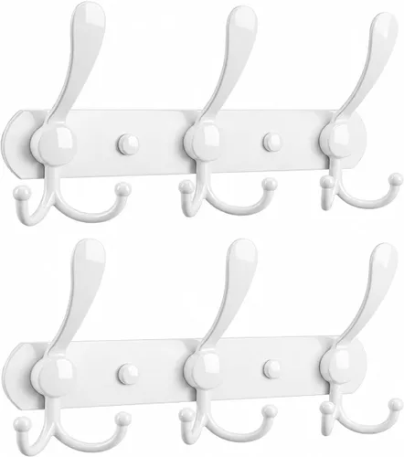 Vista 16 de YUNISS Perchero montado en la pared, 3 ganchos triangulares de acero inoxidable para abrigos, sombreros, batas, toallas en recibidor y entrada Negro