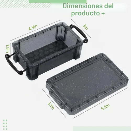 Vista 4 de Mini recipientes de almacenamiento de plástico con tapas de bloqueo, 6 cajas de plástico pequeñas de 5.4 x 3 x 2 pulgadas, cajas de colores surtidos