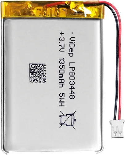 Vista 10 de Batería de polímero de litio de 3.7 V 3700 mAh 103395 recargable con cables y conector JST-PHR-02 de 2 pines para altavoz Bluetooth y dispositivo