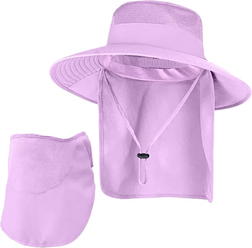 Vista 26 de ZOORON Sombreros de sol para hombres y mujeres con solapa para el cuello Gris oscuro