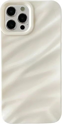Vista 11 de Caseative Funda para iPhone 12 Pro, funda suave con forma de onda rizada con patrón de ondulación de agua (negro) Water Ripple Pattern Curly Wave