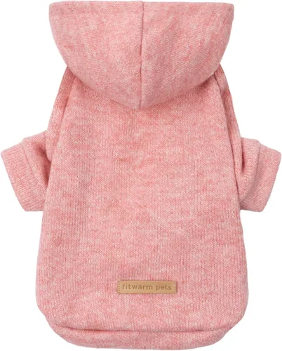 Vista 10 de Fitwarm Suéter de punto con capucha para perro, ropa de invierno para perros pequeños niño niña, suéter con capucha para mascotas ligero, caqui