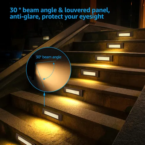 Vista 5 de LEONLITE Update 5CCT - Luces LED para escalones de 120-277 V, regulables 4.5 W 300 lúmenes, antirreflejos, luces LED para escalones de terraza